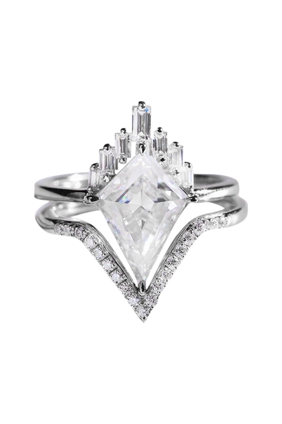 1 set 2pc v shape rhinestone diamond rings women fashion full diamond zircon ring ladies jewelry diamond rings for women size 5 10 w