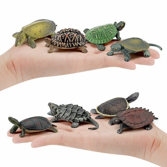 keusn 12pc turtle animal toys miniature figures unique turtle toys detailed reptile party decorations and gifts for kids