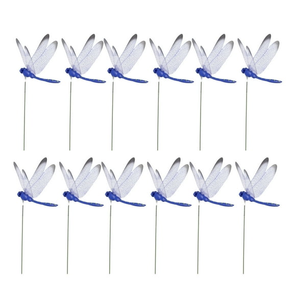 keusn 12pcs dragon-fly stakes outdoor planter flower pot bed garden decor yard art