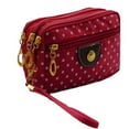 thumbnail image 1 of keusn multi slots four zipper women wallet canvas big capacity lanyard coin purse change bag, 1 of 3