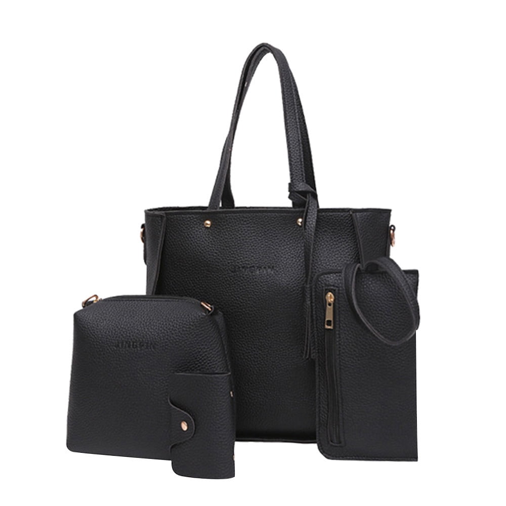 Keusn Women 4252 Purses Large Tote Handbag Set Faux Leather Hobo Crossbody Bag 4pcs main image 0