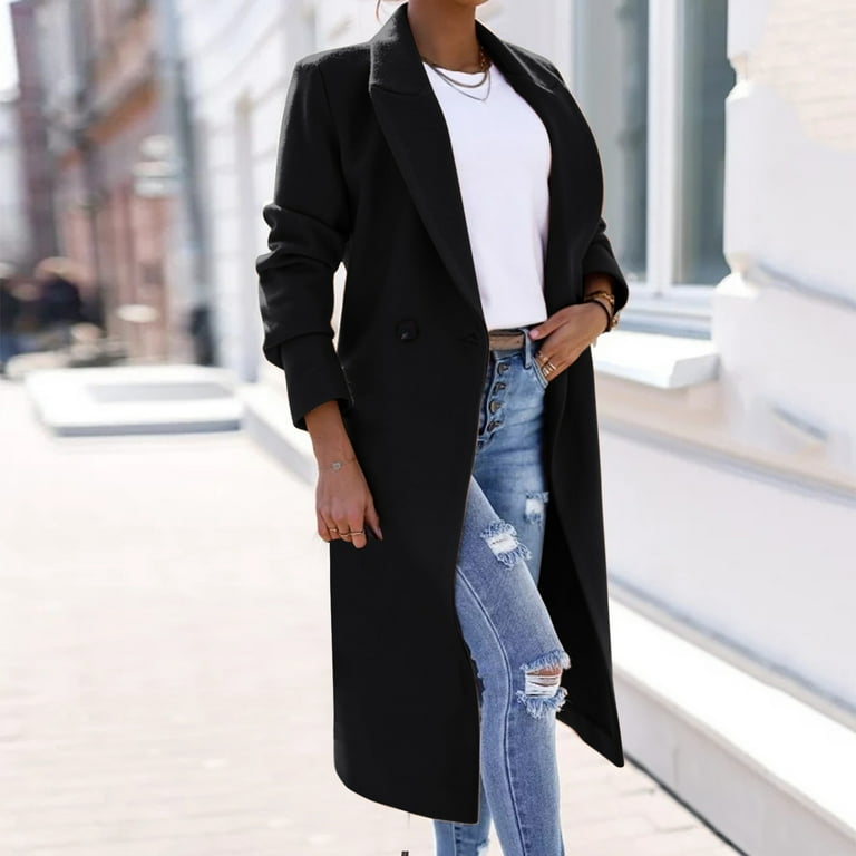 Thin black cheap coat womens