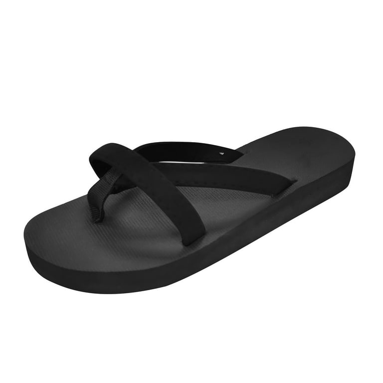  Women's Men's Yoga Mat Flip Flops Slim Slides Comfortable Beach  Thong Sandals for Shower Non-Slip Slippers, Couples Summer Bathroom  Platform Shoes Flat Casual Footwear (Color : Black, Size : EUR42) 