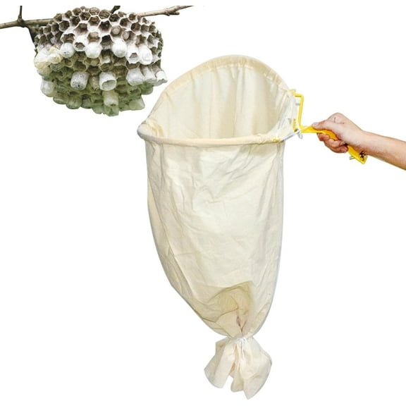 keyasia Bee Catcher Net, Steel Frame Telescopic Swarm Bag, Bee Cage with Lockable Base, Canvas Bee Trap Honeycomb Bag Ultra-Light Recruit Tool for Outdoor Beekeeper for Outdoor Beach