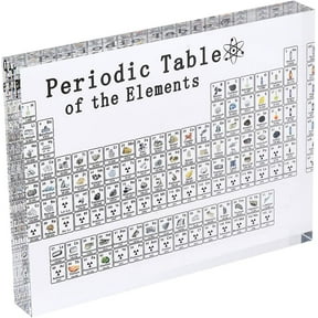 keyasia Periodic Table with Elements Inside, Acrylic Periodic Table Display with Elements Samples Easy to Hold Teaching Tool Student Teacher Gift Crafts Decor black 1pcs