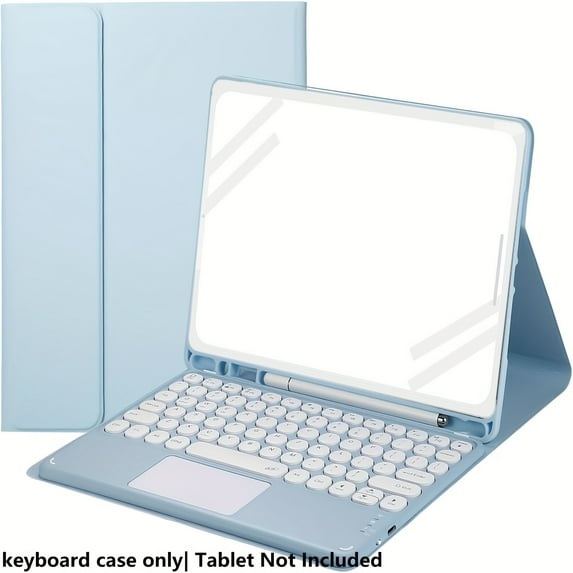 A keyboard cover for the A9+ 11-inch (2023 model) featuring a multi-touch trackpad, detachable keyboard, auto sleep/wake function, and S Pen slot. Compatible with Tab S9 FE/S9/S8/S7.
