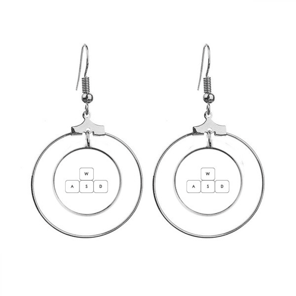 keyboard symbol aswd art deco fashion earrings dangle hoop jewelry drop ...