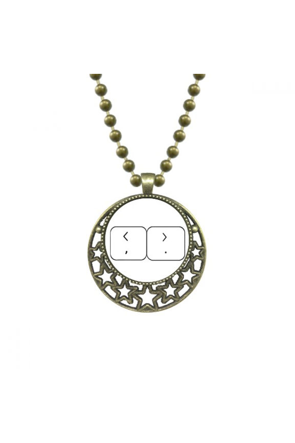 keyboard symbol brackets art deco fashion pendant star necklmoon chain jewelry