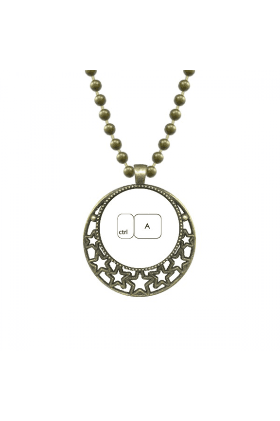keyboard symbol ctrl a art deco fashion pendant star necklmoon chain jewelry