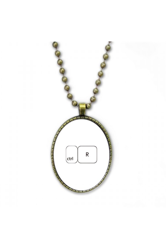 keyboard symbol ctrl r art deco fashion necklace vintage chain bead pendant jewelry collection