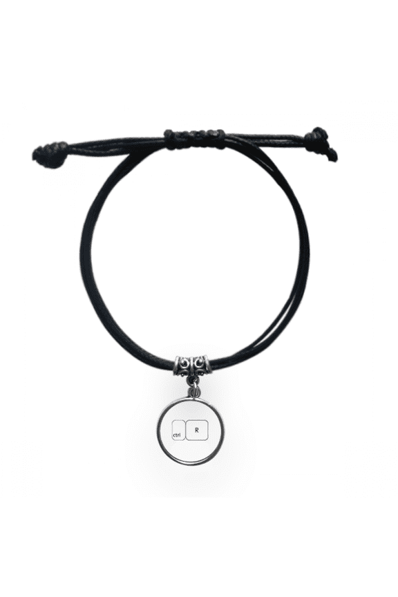 keyboard symbol ctrl r bracelet leather wristband black jewelry