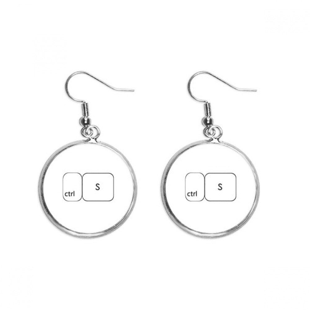 keyboard symbol ctrl s ear dangle silver drop ear jewelry woman ...