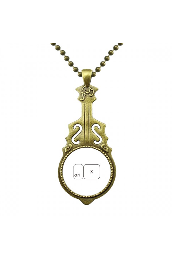 keyboard symbol ctrl x art deco fashion necklace antique guitar jewelry music pendant