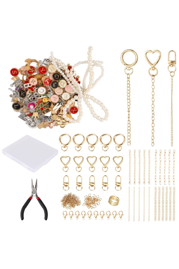 315 PCS Keychain Making Kit with Charms, DIY Keychain Kit with Chains, Clasps, Jump Rings, Pliers, Complete Keychain Supplies Set for Crafting Accessories, Present for Women DIY Lovers