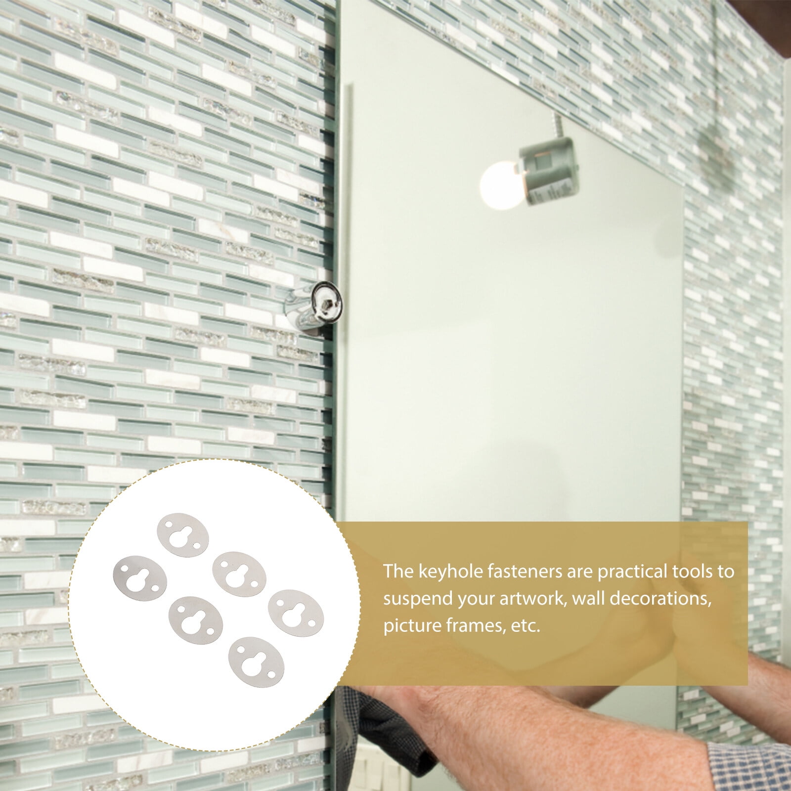 keyhole hangers 15pcs Oval Shape Keyhole Hangers Shelf Brackets Hangers for Photo Frame Hanging