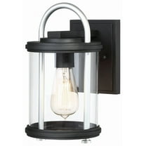 keyser black and silver 11-inch one-light outdoor wall lantern