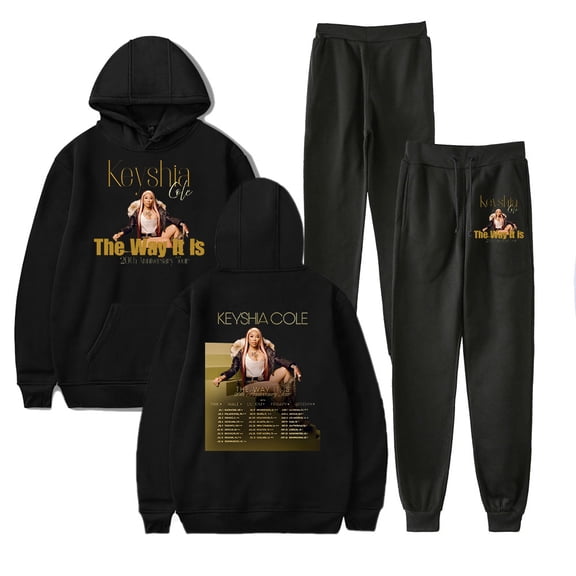 keyshia Cole Tour 2025 Merch Hoodie and SWEATPANTS set pop print Unisex Casual Street Clothing