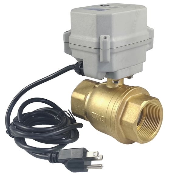 kezhai Dream DN32 Normally Closed 110VAC-230VAC Motorized Ball Valve,1 1/4" Brass Electric Ball Valve ,With U.S. Plug
