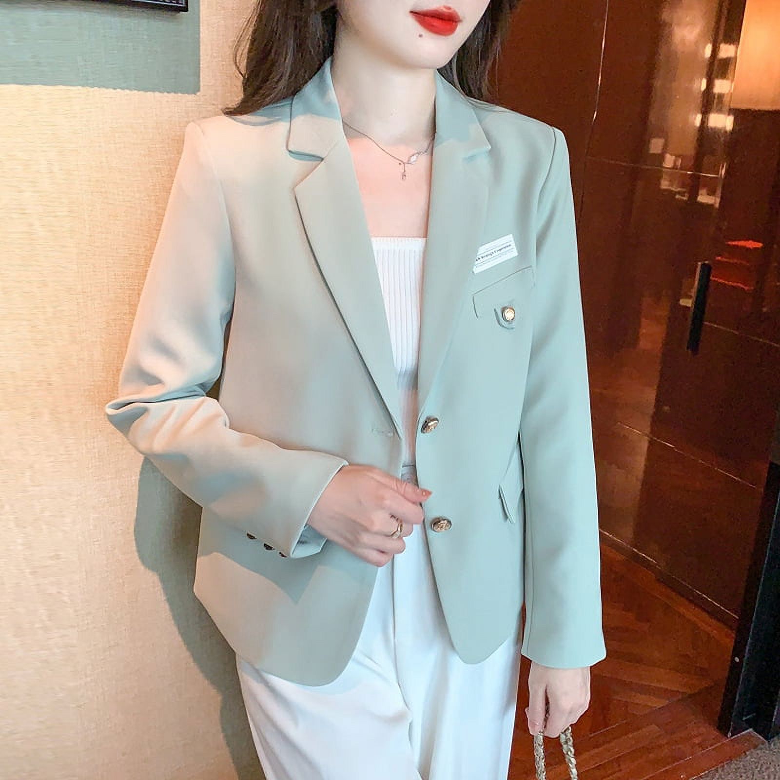 khaki Suit Jacket 2024 New High Sense Korean Casual Street Elegant