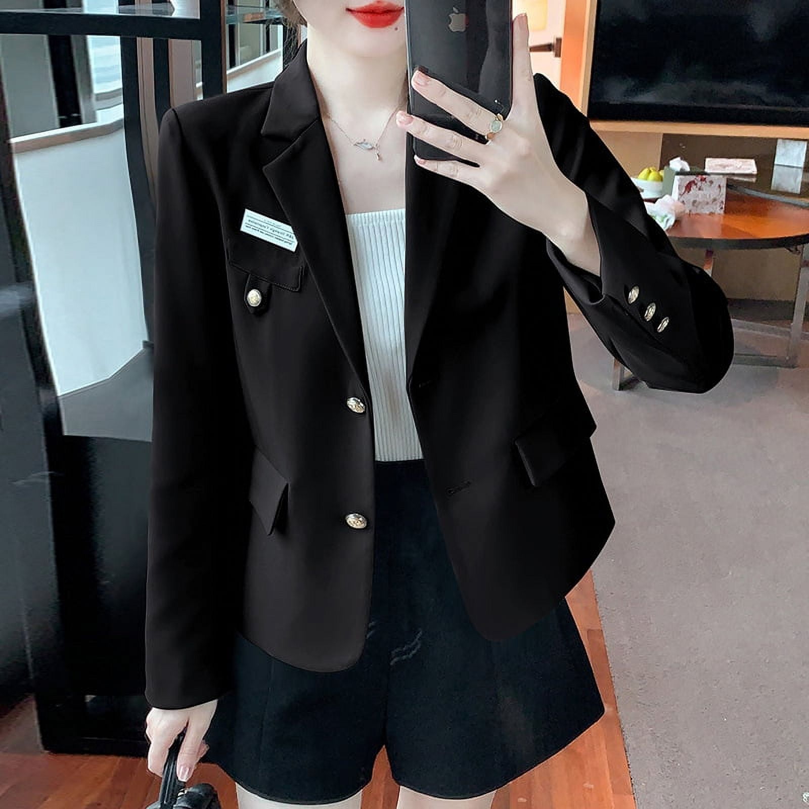 khaki Suit Jacket 2024 New High Sense Korean Casual Street Elegant