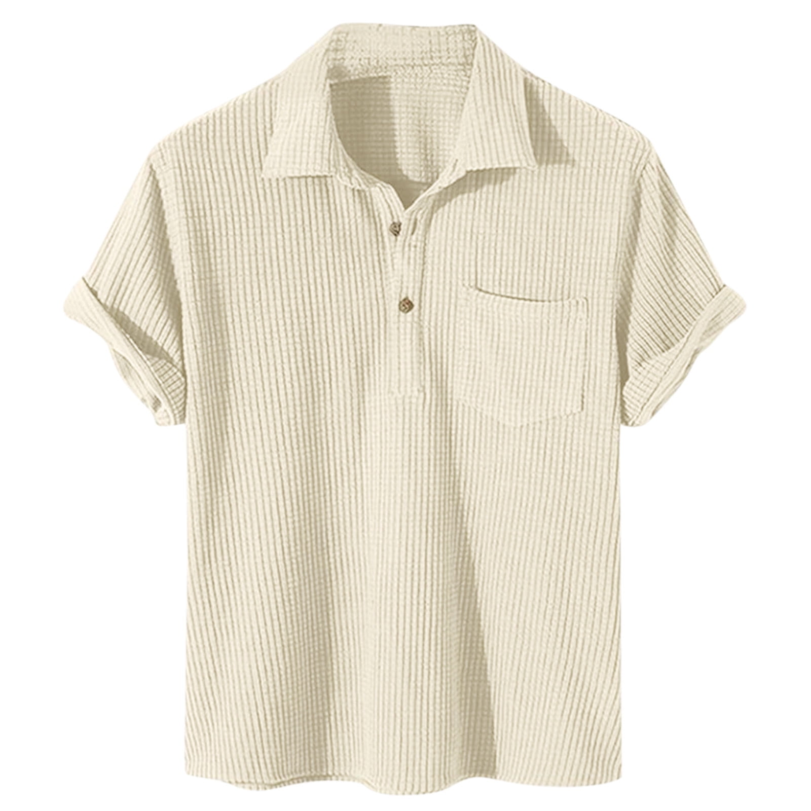 khaki men's polo shirts male casual walf checks solid t shirt