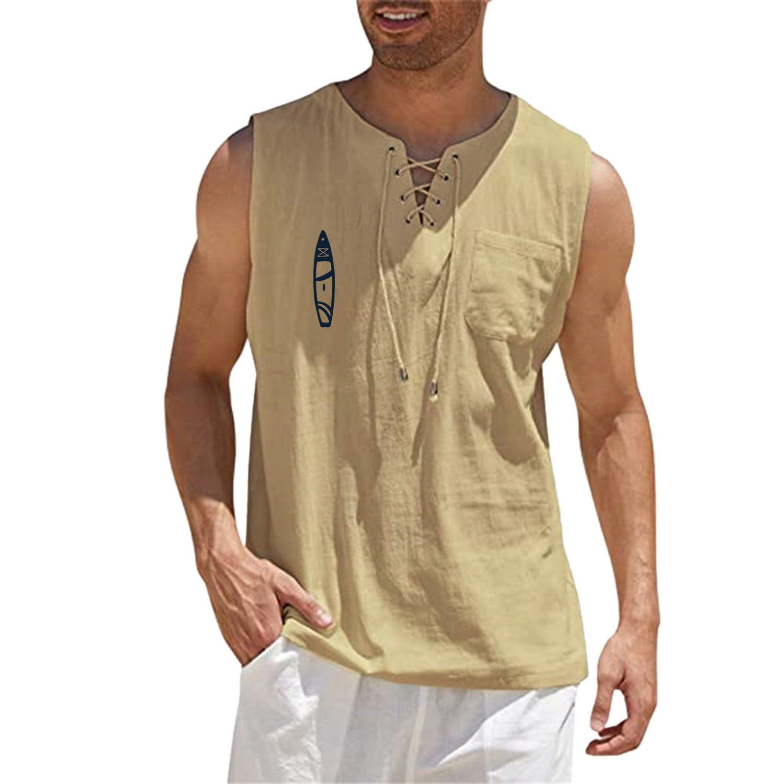 Regular Fit Sports Tank Top - Brown - Men