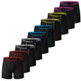 thumbnail image 1 of khonts,Men's 10pc Boxer Briefs Mid-Length Underwear Boxer Briefs Soft and Breathable Cotton Underwear Lightweight Stretch Black XL, 1 of 8