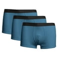thumbnail image 1 of khonts,Men's 3 Pack Boxer Briefs Breathable Comfortable Underwear Low Rise Stretch Underpants Blue XL, 1 of 4