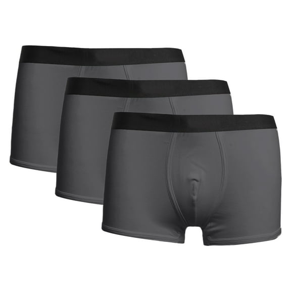 khonts,Men's 3 Pack Boxer Briefs Breathable Comfortable Underwear Low Rise Stretch Underpants Dark Gray XL