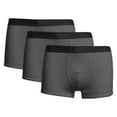 thumbnail image 1 of khonts,Men's 3 Pack Boxer Briefs Breathable Comfortable Underwear Low Rise Stretch Underpants Dark Gray XXL, 1 of 4