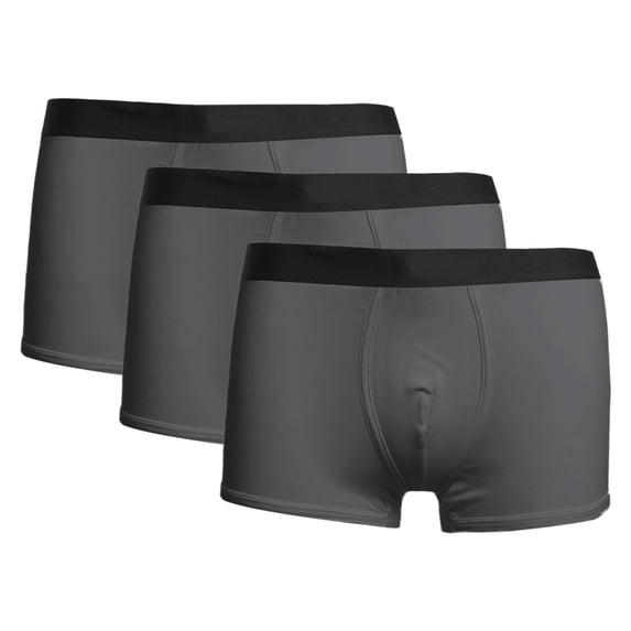 khonts,Men's 3 Pack Boxer Briefs Breathable Comfortable Underwear Low Rise Stretch Underpants Dark Gray XXL