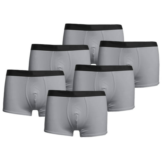 khonts,Men's 6 Pack Cotton Breathable Comfortable Underwear Low Rise Stretch Underpants Grey XXXL