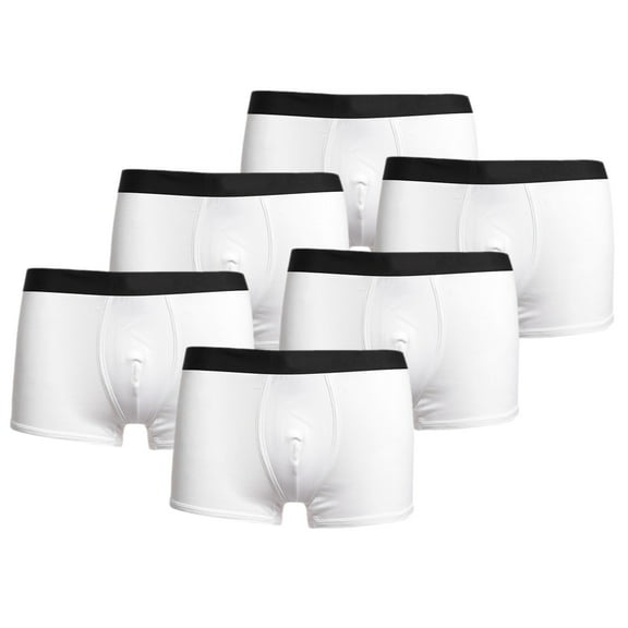khonts,Men's 6 Pack Cotton Breathable Comfortable Underwear Low Rise Stretch Underpants White XL
