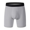 thumbnail image 1 of khonts,Men's Athletic Boxer Briefs Cotton Underwear Color Blocking Soft Breathable Sports Underpants Light Gray XL, 1 of 2