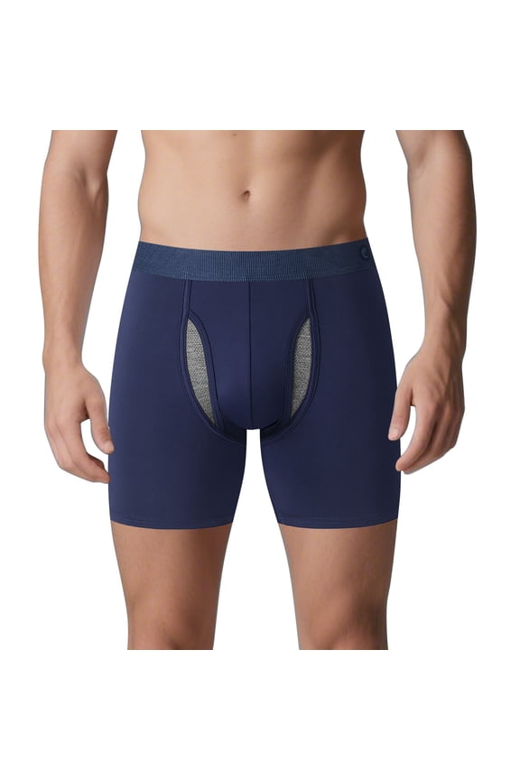 ,Men's Athletic Boxer Briefs Lightweight Compression Sport Shorts Breathable Running Workout Running Training Underpants Dark Blue M