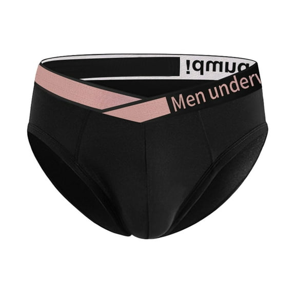 khonts,Men's Big V Gradient Briefs Belt Sport Comfortable Sexy U Underwear Low Waist Soft Underpants Black M