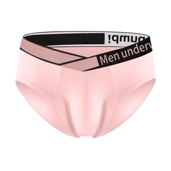 khonts,Men's Big V Gradient Briefs Belt Sport Comfortable Sexy U Underwear Low Waist Soft Underpants Pink XL