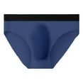 thumbnail image 1 of khonts,Men's Bikini Briefs Traceless Enhancing Pouch Underwear Soft Breathable Bikini Underpants Blue XL, 1 of 4