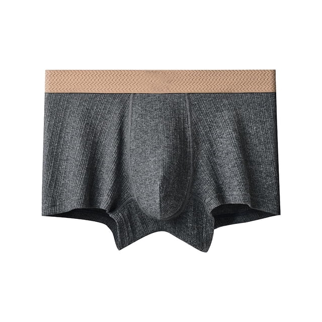 khonts,Men's Boxer Briefs Breathable Cotton Underwear Moisture Wicking Soft Underpants Grey XXL