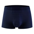 thumbnail image 1 of khonts,Men's Boxer Briefs Comfortable Soft Solid Color Underwear Breathable Four Corner Underpants Dark Blue XXL, 1 of 3