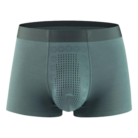 khonts,Men's Boxer Briefs Comfortable Soft Solid Color Underwear Breathable Four Corner Underpants Green XL