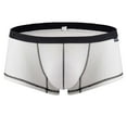thumbnail image 1 of khonts,Men's Boxer Briefs Fashion Classic Personality Sexy Underwear Solid Color Underpants for Comfort and Style White XXL, 1 of 2