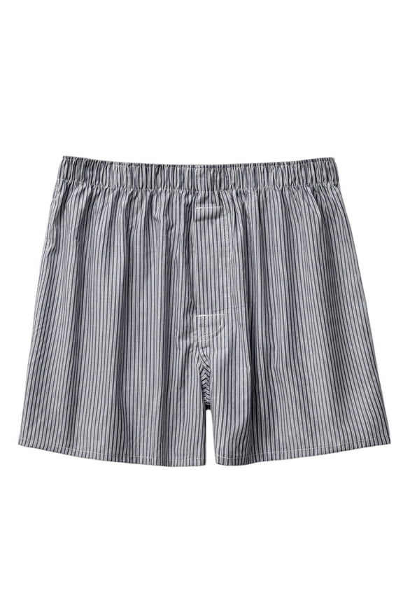 ,Men's Boxer Briefs Funny Sleep Short Stripped Plaid Loose Fit Breathable Stretch Boxers Shorts Black M