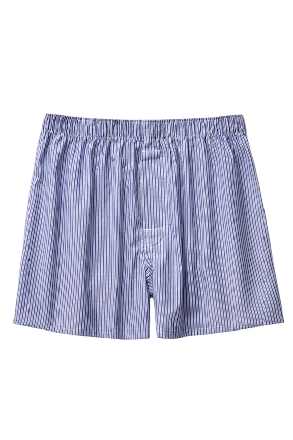 ,Men's Boxer Briefs Funny Sleep Short Stripped Plaid Loose Fit Breathable Stretch Boxers Shorts Navy L