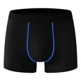 thumbnail image 1 of khonts,Men's Boxer Briefs Soft Performance Boxers with Fly Pouch Quick Dry Active Underwear Blue S, 1 of 3
