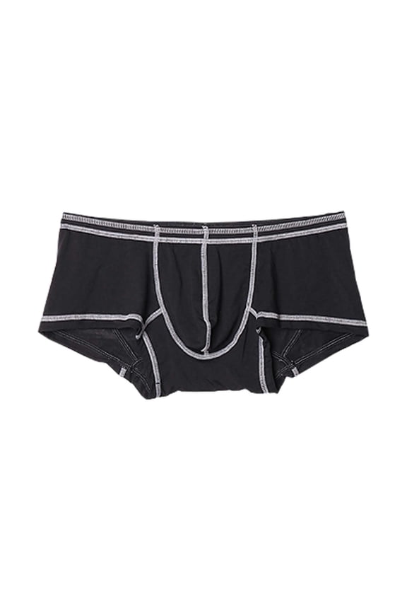 ,Men's Boxers Briefs Basic Low Waist Breathable Comfortable Underwear Fashion Sports Boxer 5D Sewing Underpants Black XXL