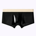 thumbnail image 1 of khonts,Men's Breathable Underpants Sexy Open Front Underwear Boxer Briefs Cut out Bikini Trunks Black XXL, 1 of 3