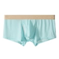 thumbnail image 1 of khonts,Men's Breathable Underpants Sexy Open Front Underwear Boxer Briefs Cut out Bikini Trunks Light Blue M, 1 of 3