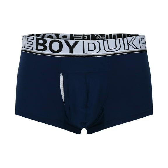 khonts,Men's Pouch Boxer Brief Letter Printed Side Slit Breathable Underwear Elastic Waistband Soft Underpants Blue S