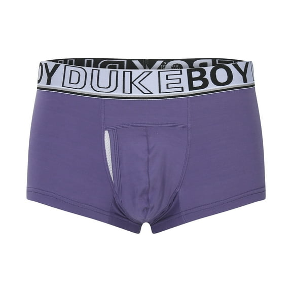 khonts,Men's Pouch Boxer Brief Letter Printed Side Slit Breathable Underwear Elastic Waistband Soft Underpants Purple S